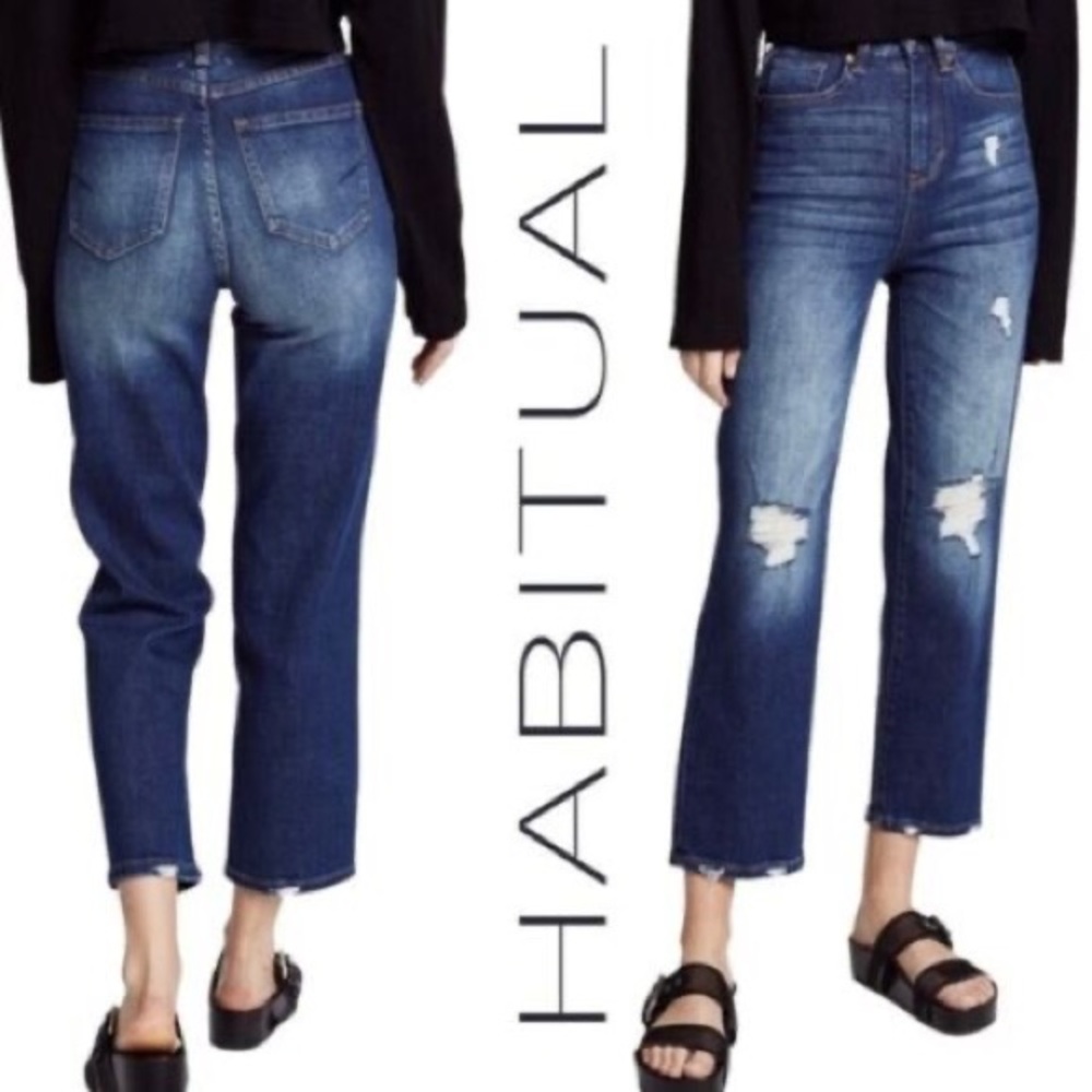 Habitual high waist Haven distressed straight leg jeans